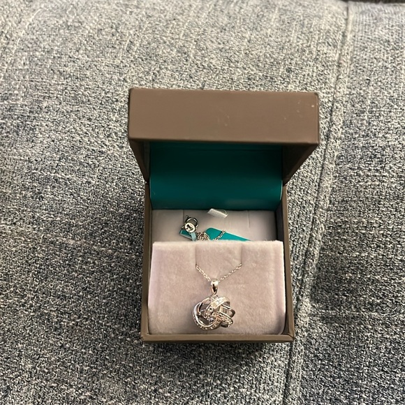 Sterling Silver Diamond Necklace - Picture 2 of 3